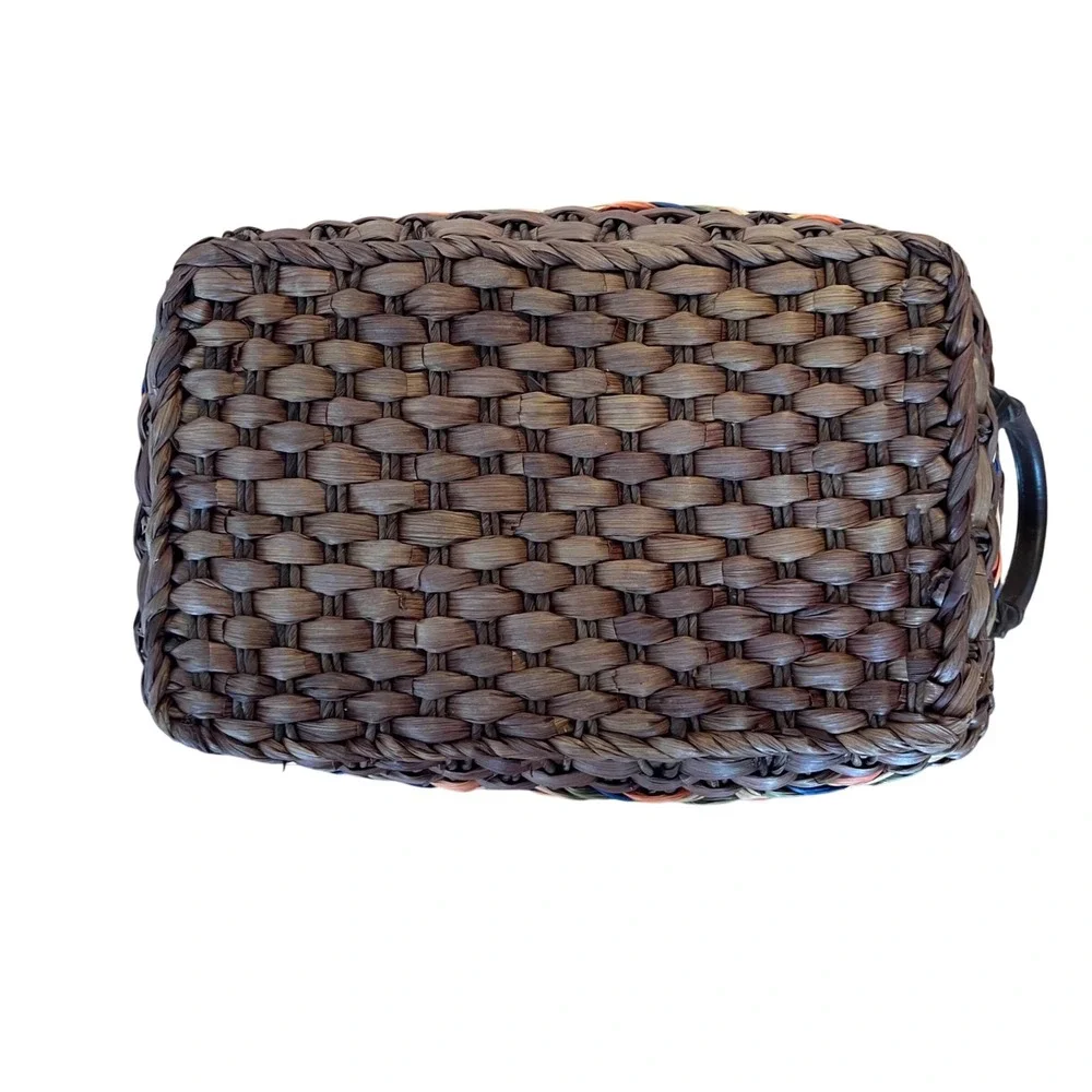 Woven Storage Basket Decorative‎ Accent Handles Rustic Home Decor